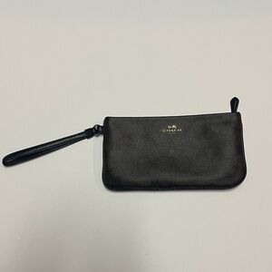 Coach Dark Leather Wristlet